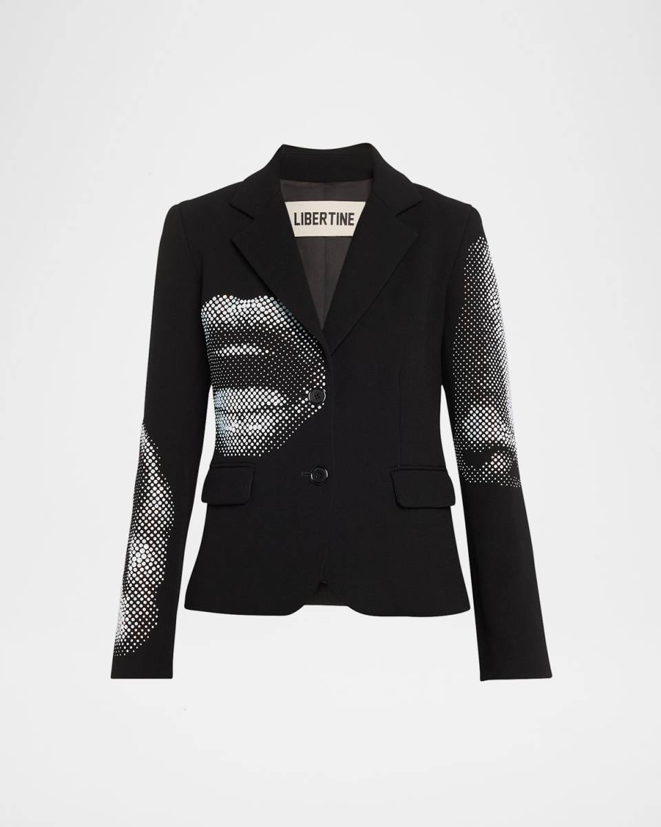 Five Senses Crystal Single-Breasted Blazer
